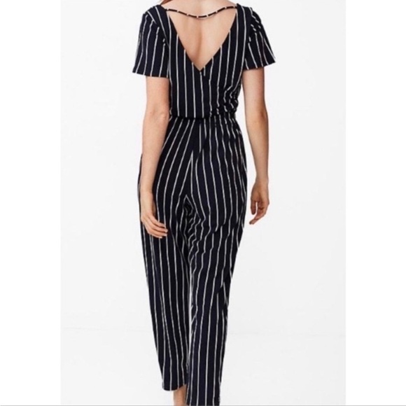 Express Striped Black and White Jumpsuit - Picture 2 of 9